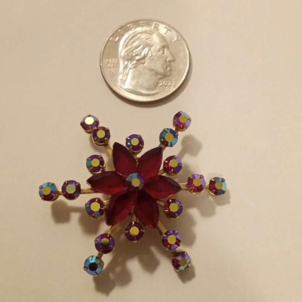 VINTAGE Rhinestone Brooch - Unsigned - Picture 3 of 5